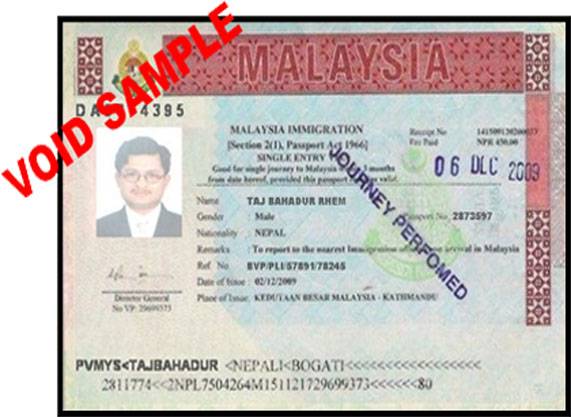 Calling visa malaysia